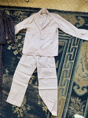 Derek Rose Light Pink Dotted Cotton Pajama Set